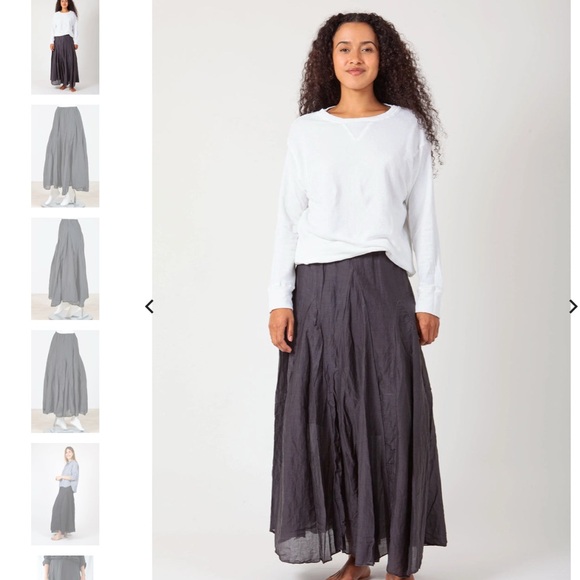 CP Shades Lily Gray Maxi Silk Blend Skirt